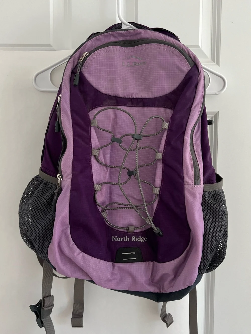 L.L. Bean Light Purple and Dark Purple Backpack
